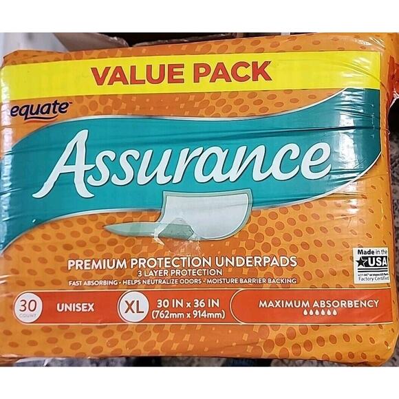 Assurance Unisex Premium Quilted Underpad, Maximum Absorbency, XL (30 Count) - Picture 2 of 2